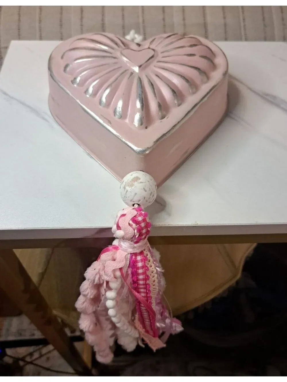 Hand-Crafted Repurposed Heart Copper Jello Mold Door/Wall Hanging Decoration